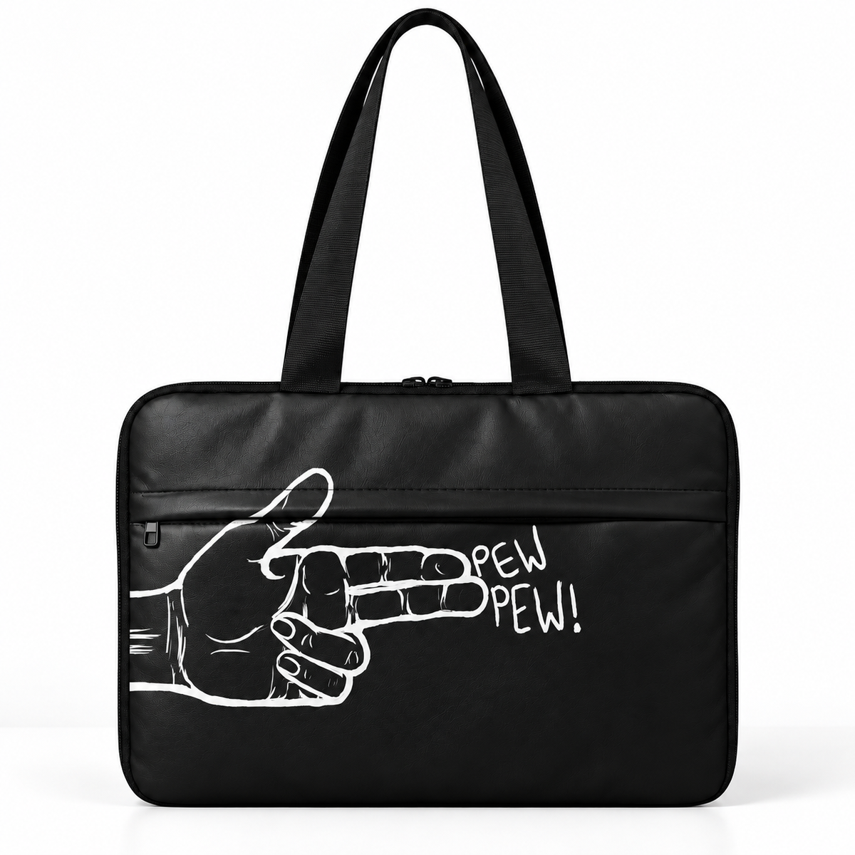 Deadline Laptote – PEW PEW – laptop tote bag for women, PEW PEW print – شنطة لابتوب حريمي كتف – ECADRA