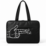 Deadline Laptote – PEW PEW – laptop tote bag for women, PEW PEW print – شنطة لابتوب حريمي كتف – ECADRA
