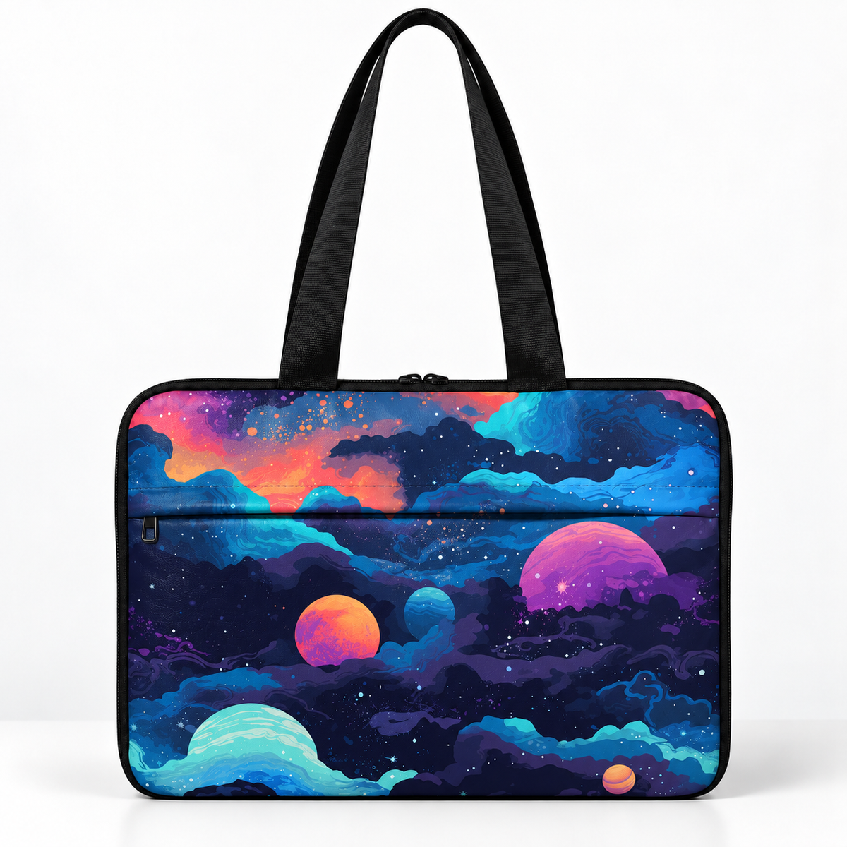 Deadline Laptote – Stellar Swirl – laptop tote bag for women, Stellar Swirl print – شنطة لابتوب حريمي كتف – ECADRA