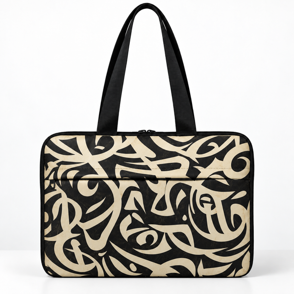 Deadline Laptote – The Art of the Word – laptop tote bag for women, The Art of the Word print – شنطة لابتوب حريمي كتف – ECADRA