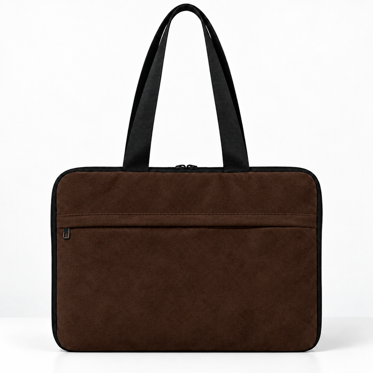 Deadline Laptote – Chocolate Suede – laptop tote bag for women, Chocolate Suede – شنطة لابتوب حريمي كتف – ECADRA