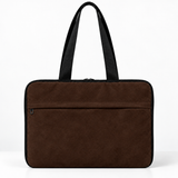 Deadline Laptote – Chocolate Suede – laptop tote bag for women, Chocolate Suede – شنطة لابتوب حريمي كتف – ECADRA