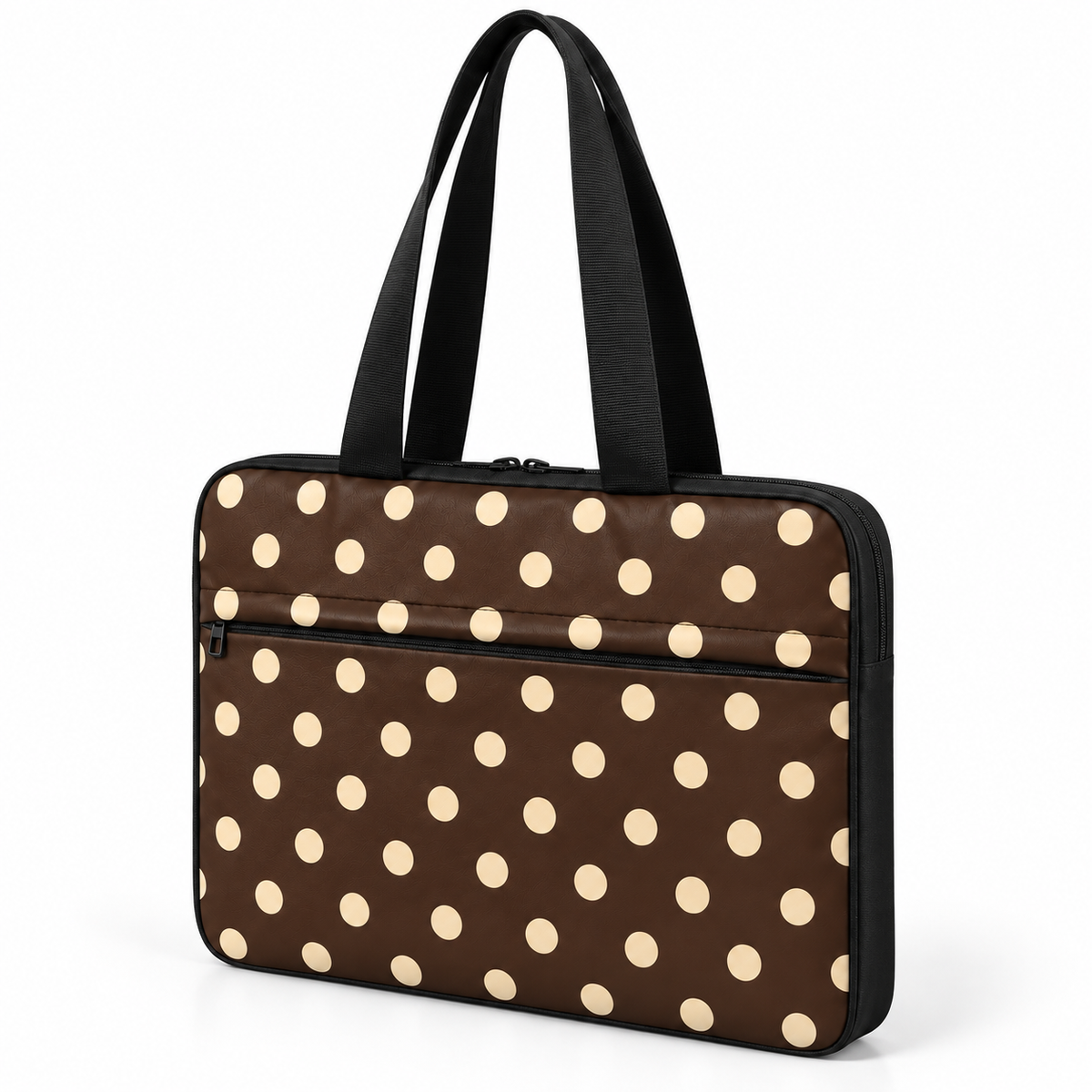 Deadline Laptote – Mocha Dots – three-quarter view – ECADRA