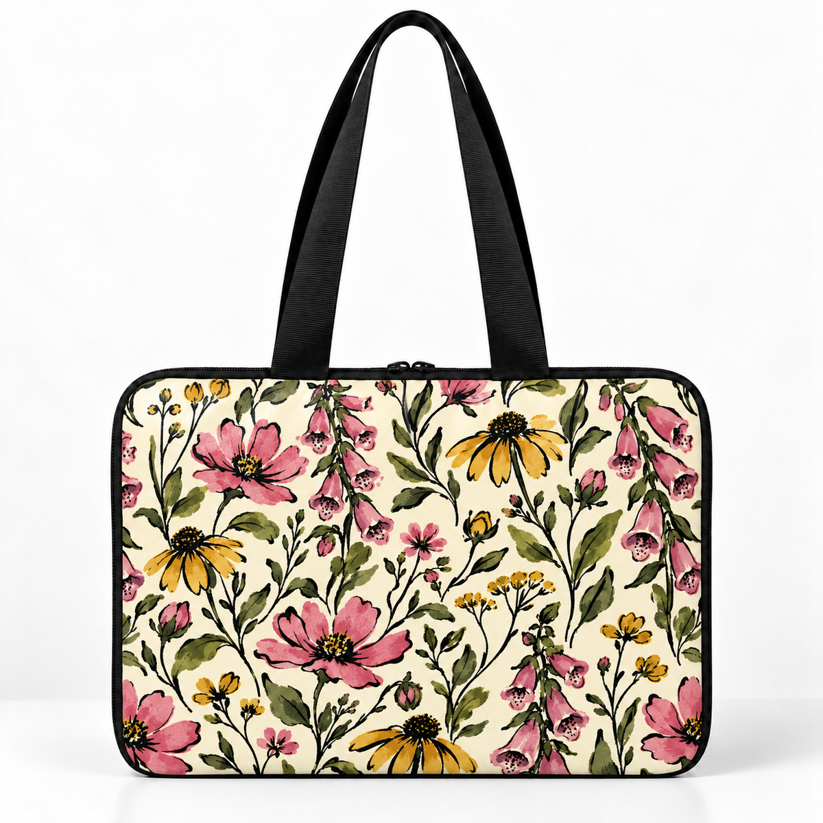 Deadline Laptote – Foxglove Floral – back view – ECADRA