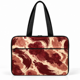 Deadline Laptote – Berry Ink – laptop tote bag for women, burgundy ink-blot abstract print – شنطة لابتوب حريمي كتف – ECADRA