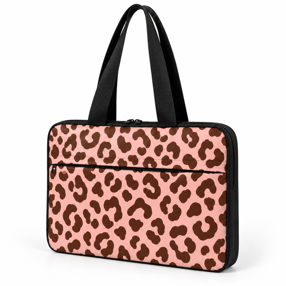 Deadline Laptote – Leopard Kiss – three-quarter view – ECADRA