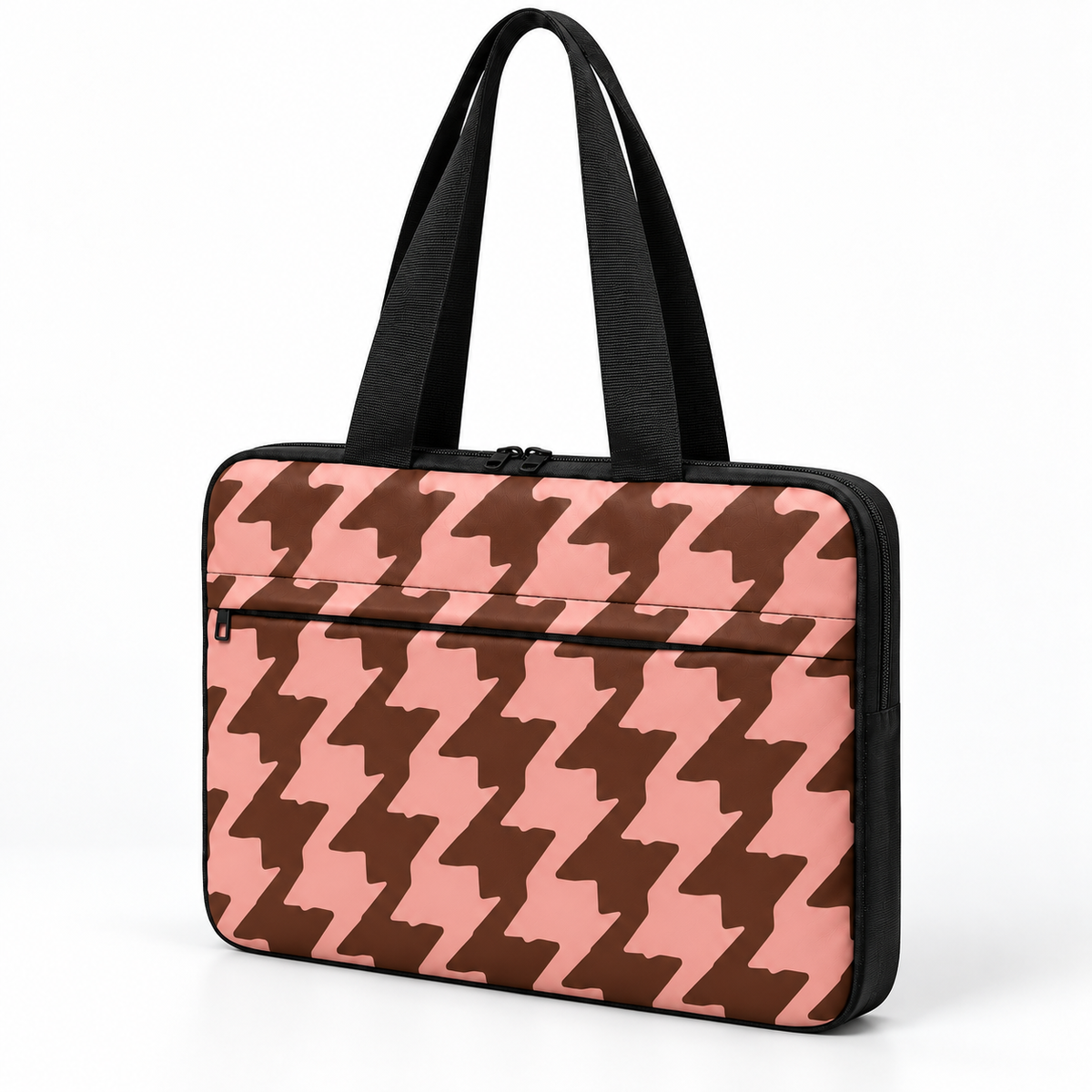 Deadline Laptote – Houndstooth Candy – three-quarter view – ECADRA