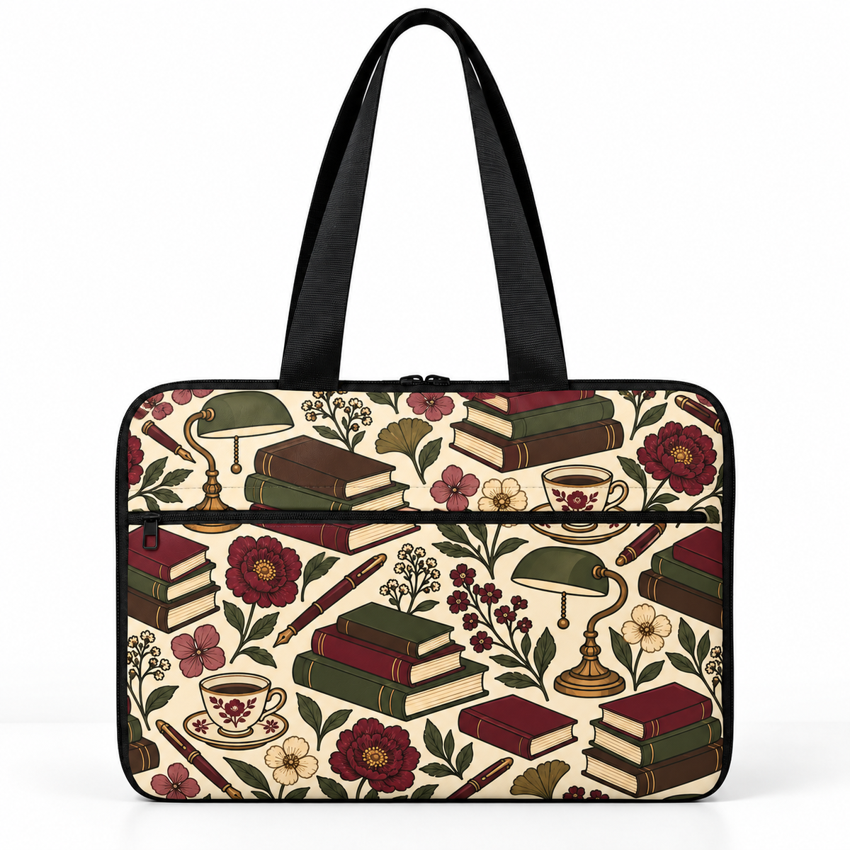 Deadline Laptote – Book Club – laptop tote bag for women, poetcore books print – شنطة لابتوب حريمي كتف – ECADRA