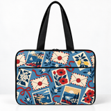 Deadline Laptote – Airmail – laptop tote bag for women, pen-pal letters & airmail print – شنطة لابتوب حريمي كتف – ECADRA