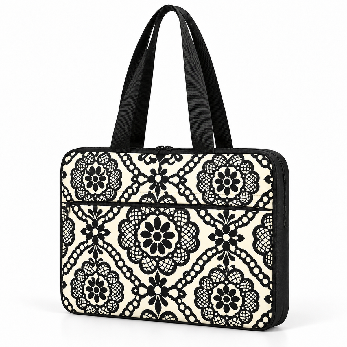 Deadline Laptote – Lace Medallion – three-quarter view – ECADRA