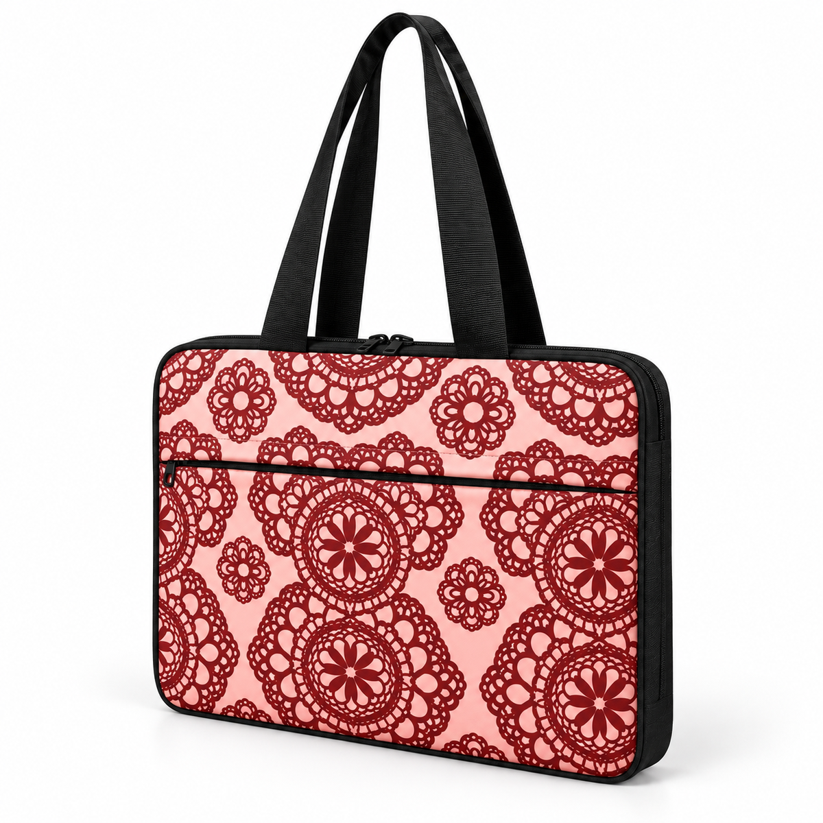 Deadline Laptote – Lace Rosette – three-quarter view – ECADRA