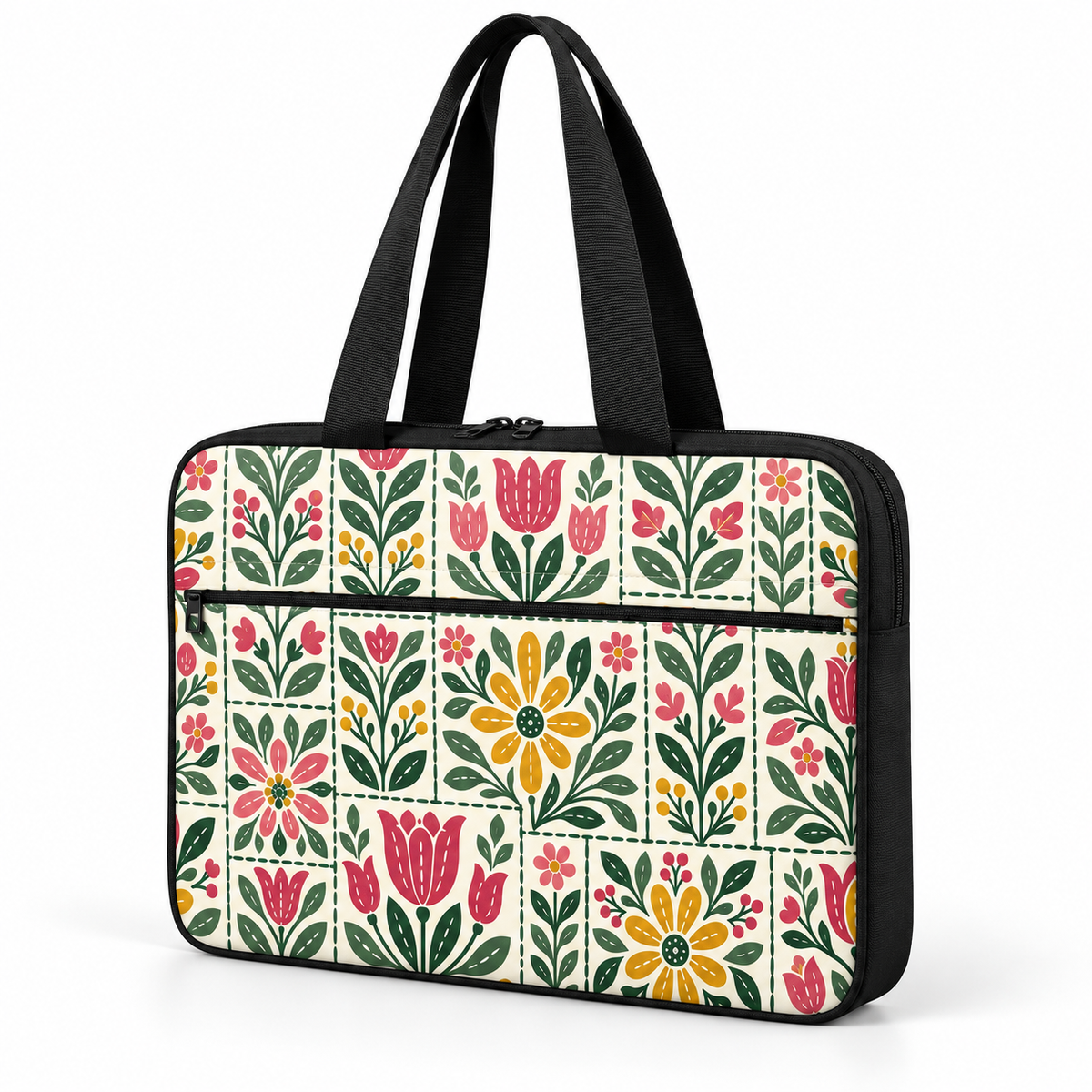 Deadline Laptote – Folk Tiles – three-quarter view – ECADRA