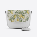 White Messenger Crossbody Vintage Mediterranean Lemon Orchard Hand-Painted