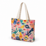 Maxi Tote Bag– Eye Contact – شنطة توت كبيرة، من الجنب – ECADRA