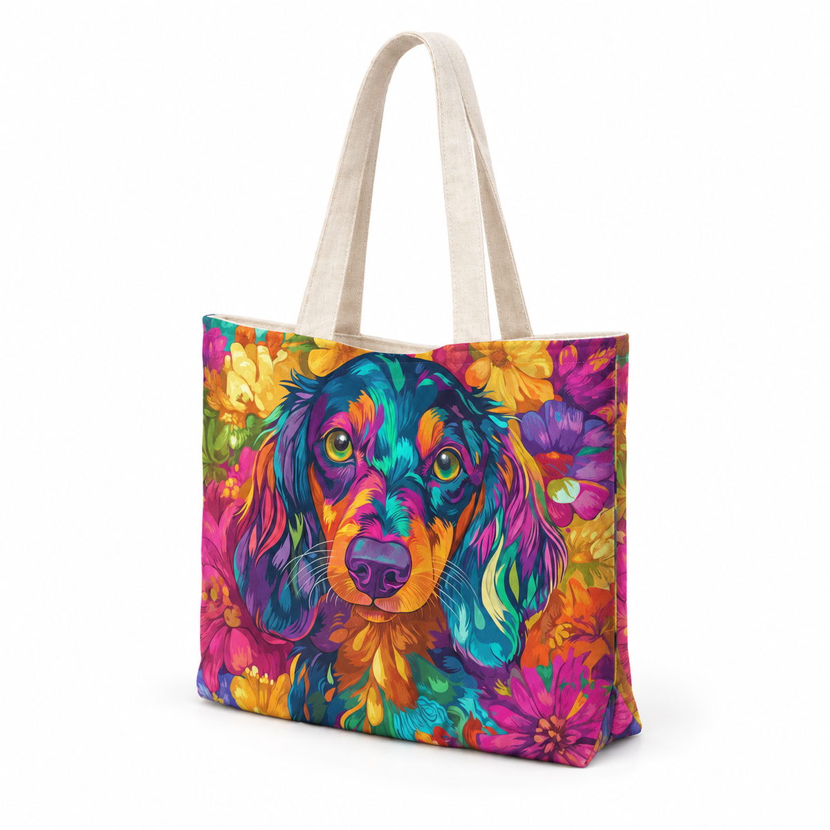 Maxi Tote Bag– Flower Boy – شنطة توت كبيرة، من الجنب – ECADRA