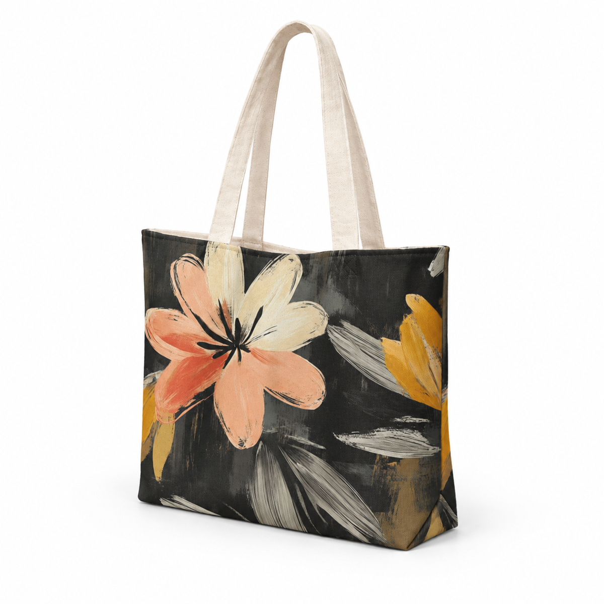 Maxi Tote Bag– Lily – شنطة توت كبيرة، من الجنب – ECADRA