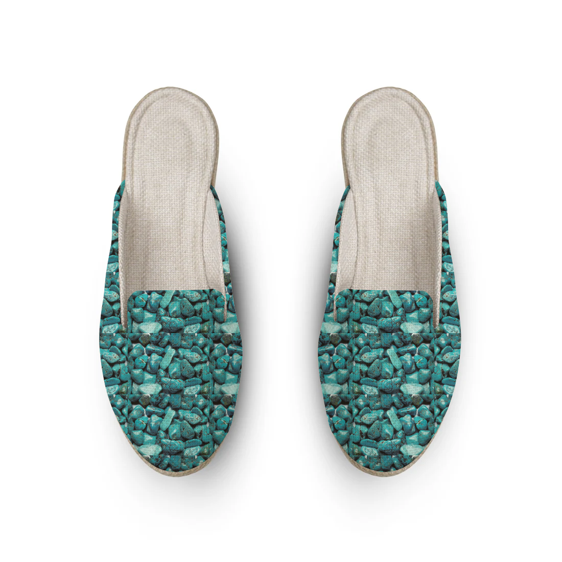 natural turquoise design printed on a footwear — ECADRA