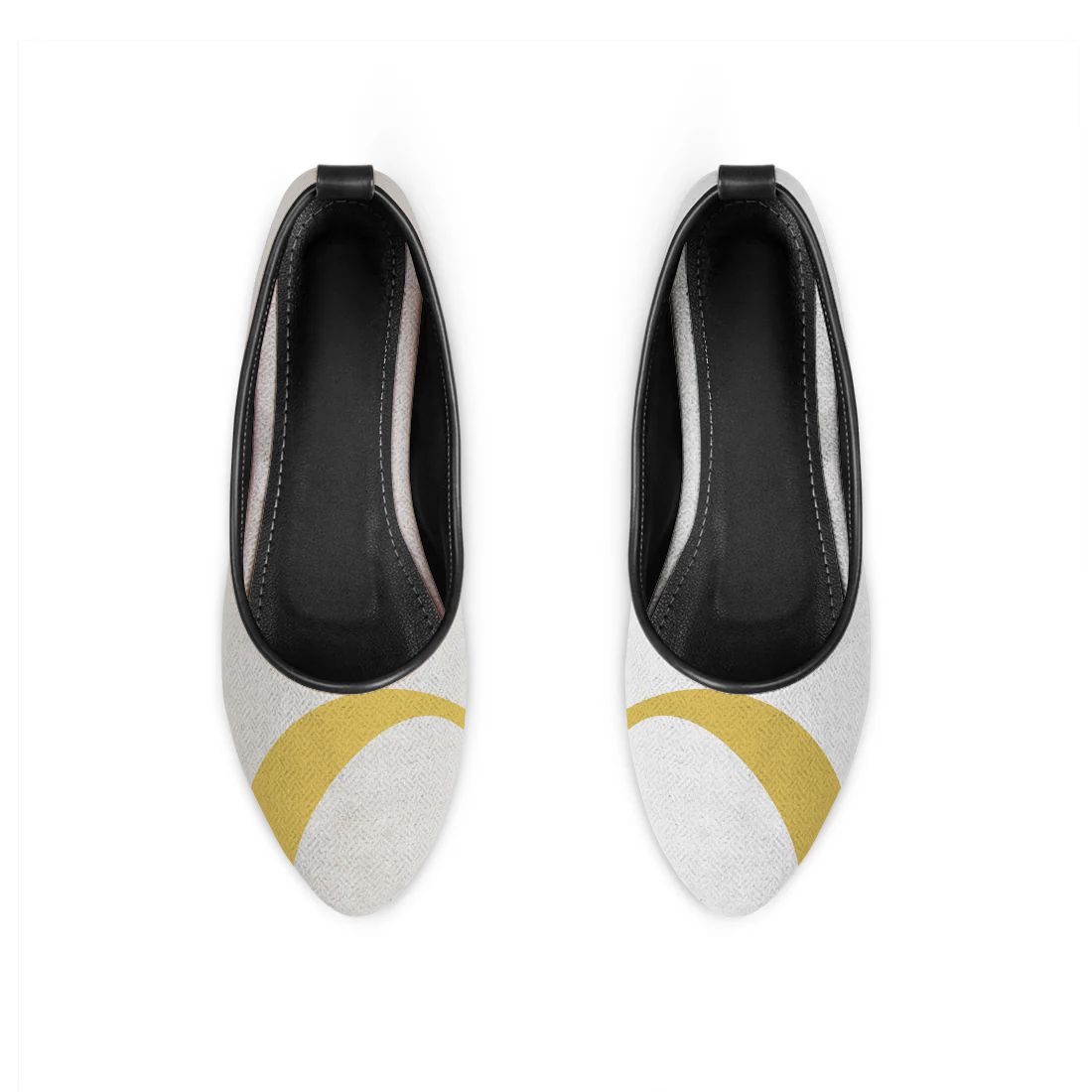 تصميم حرف (O) فقط Round Toe Flat Shoes – فلات حريمي بتصميم فني – ECADRA