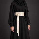 Ivory Patent Obi Wrap Belt – حزام اوبي لامع حريمي – ECADRA