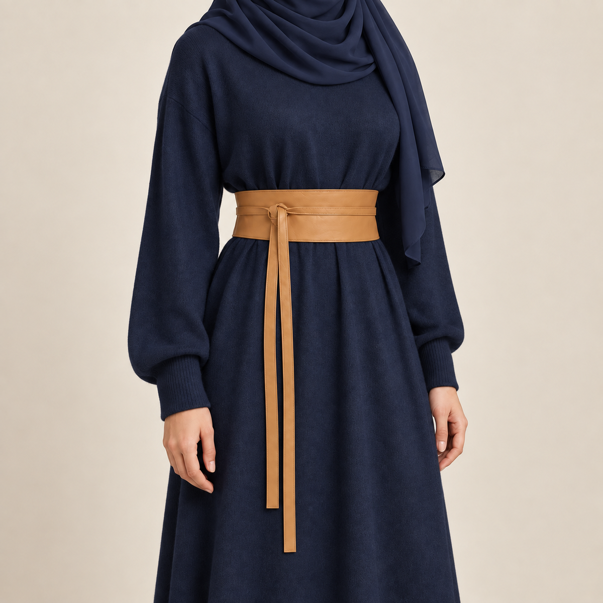 Havana Matte Obi Wrap Belt – حزام اوبي حريمي مطفي – ECADRA