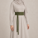 Olive Suede Obi Wrap Belt – حزام اوبي شمواه حريمي – ECADRA