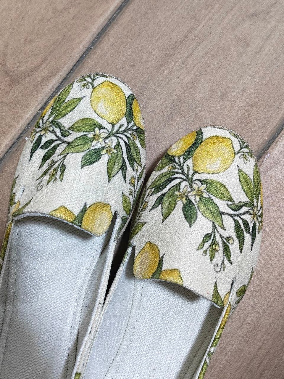 Nook Espadrille – Vintage Mediterranean Lemon Orchard Hand-Painted