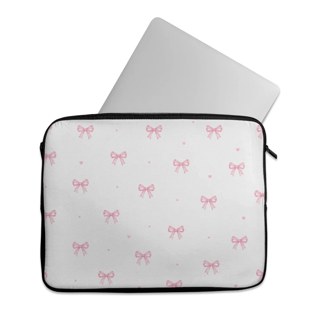 Pink Bow Dreams design printed on a laptop sleeves — ECADRA