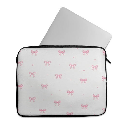 Pink Bow Dreams design printed on a laptop sleeves — ECADRA