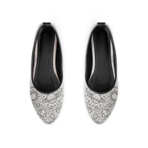 Planets Black and white design printed on a footwear — ECADRA