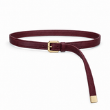 Plus One Belt – Burgundy faux leather – حزام حريمي رفيع نبيتي – ECADRA