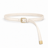 Plus One Belt – Ivory faux leather – حزام حريمي رفيع أوف وايت – ECADRA