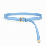Plus One Belt – Light Blue faux leather – حزام حريمي رفيع بيبي بلو – ECADRA