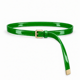 Plus One Belt – Bright Green patent – حزام حريمي رفيع أخضر فاقع – ECADRA
