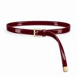 Plus One Belt – Burgundy patent – حزام حريمي رفيع نبيتي – ECADRA