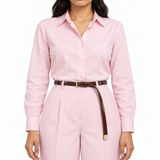 Plus One Belt – Chocolate patent, worn at the waist – حزام حريمي رفيع شوكولاتة – ECADRA