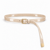 Plus One Belt – Ivory patent – حزام حريمي رفيع أوف وايت – ECADRA
