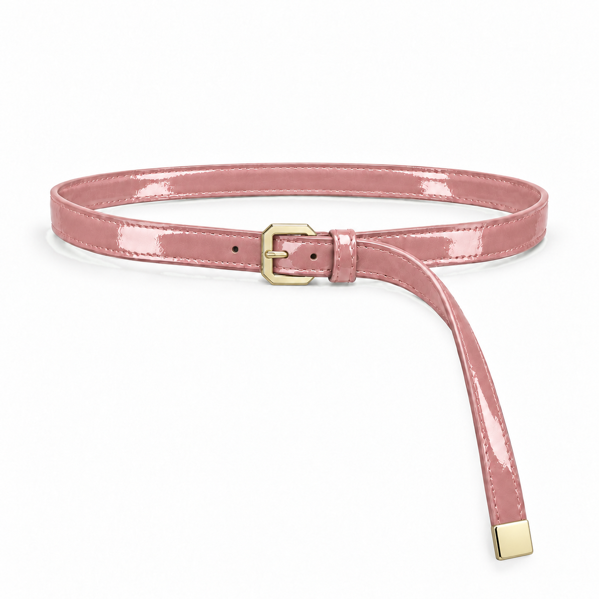 Plus One Belt – Rose patent – حزام حريمي رفيع روز – ECADRA