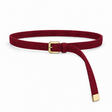 Plus One Belt – Burgundy faux suede – حزام حريمي رفيع نبيتي – ECADRA
