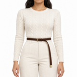 Plus One Belt – Chocolate faux suede, worn at the waist – حزام حريمي رفيع شوكولاتة – ECADRA
