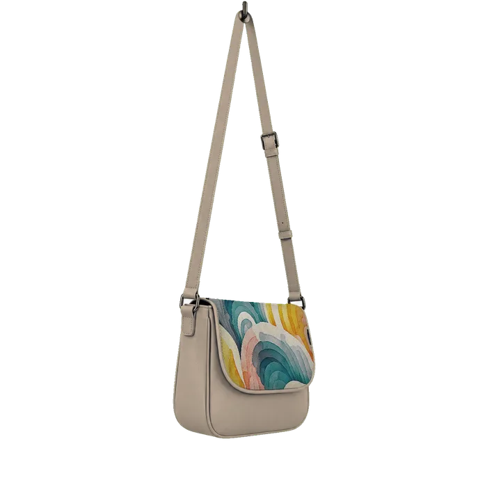 Beige Messenger Crossbody Scribbles