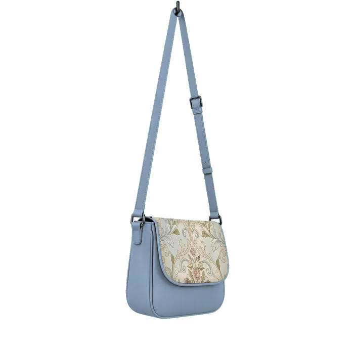 Blue Messenger Crossbody Soft Floral Pastel