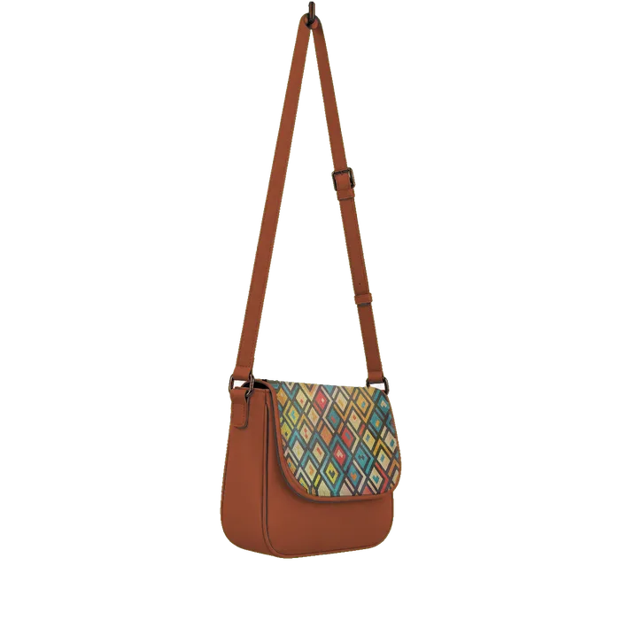 Havana Messenger Crossbody Colorful Polygons