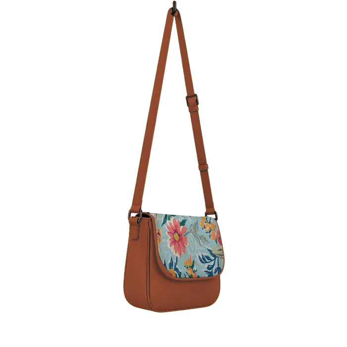 Havana Messenger Crossbody Cyan Floral