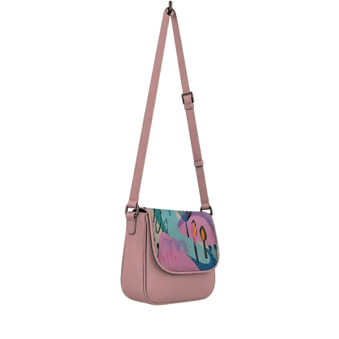 Rose Messenger Crossbody Paint Art