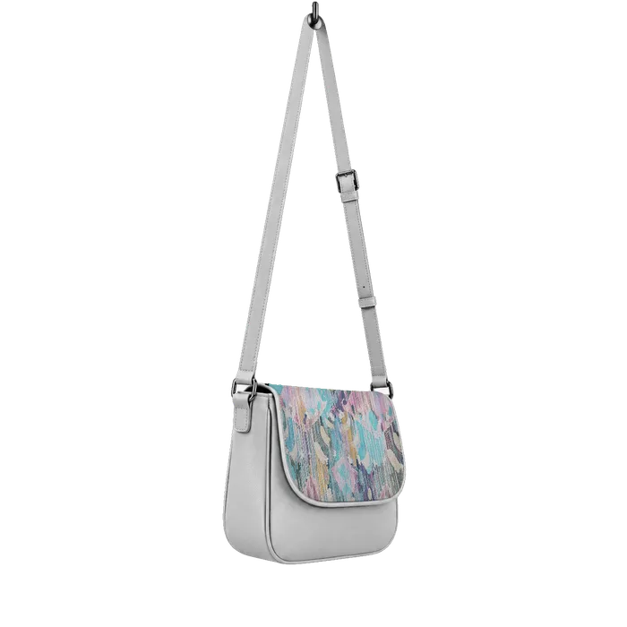 White Messenger Crossbody Vibrant purple