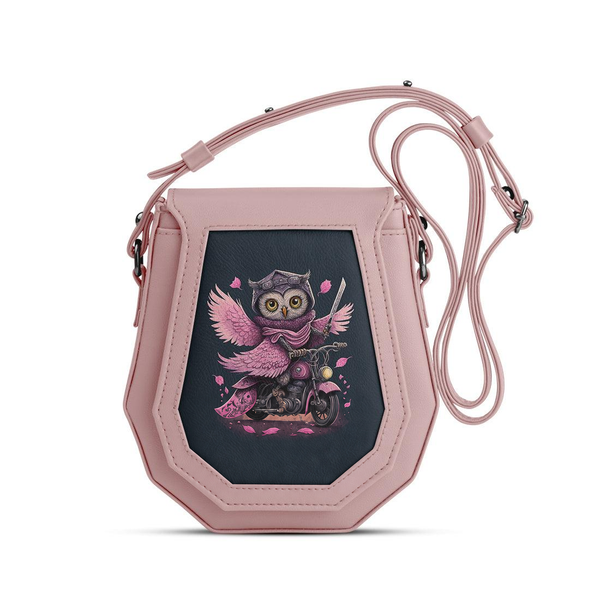 Rose Polygon Crossbags Moto Owl – شنطة كروس صغيرة مرسوم عليها بومة – ECADRA