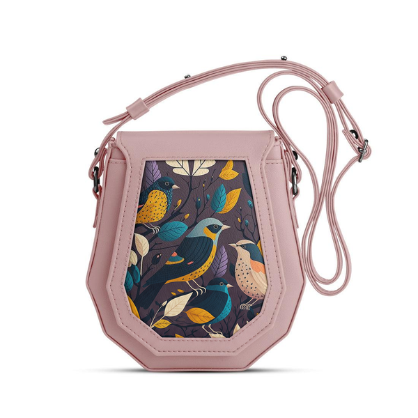 Rose Polygon Crossbags Night Birds – شنطة كروس صغيرة مرسوم عليها عصافير – ECADRA