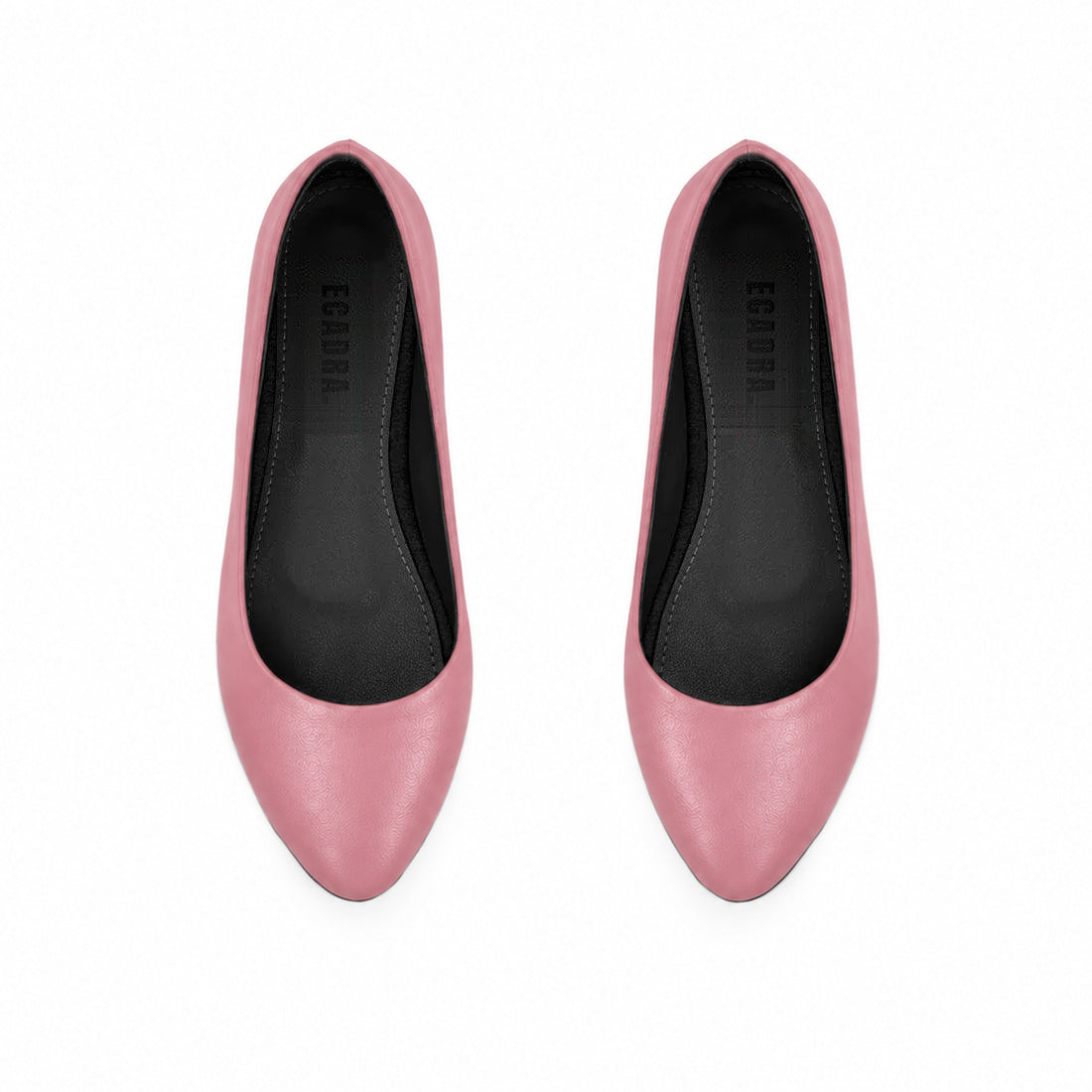 Rose Solid Round Toe – كوتشي فلات حريمي جلد روز – ECADRA