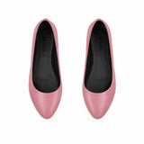 Rose Solid Round Toe – كوتشي فلات حريمي جلد روز – ECADRA