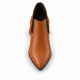 Slit Heeled Bootie Havana – هاف بوت حريمي بكعب جلد صناعي هافانا، من فوق – ECADRA